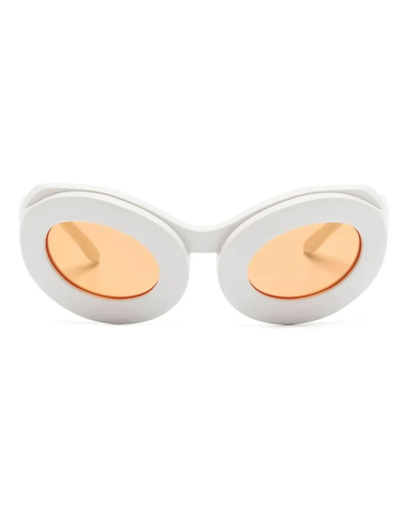 Henrik Vibskov Tyler Sonnenbrille mit ovalem Gestell - Weiß Weiß