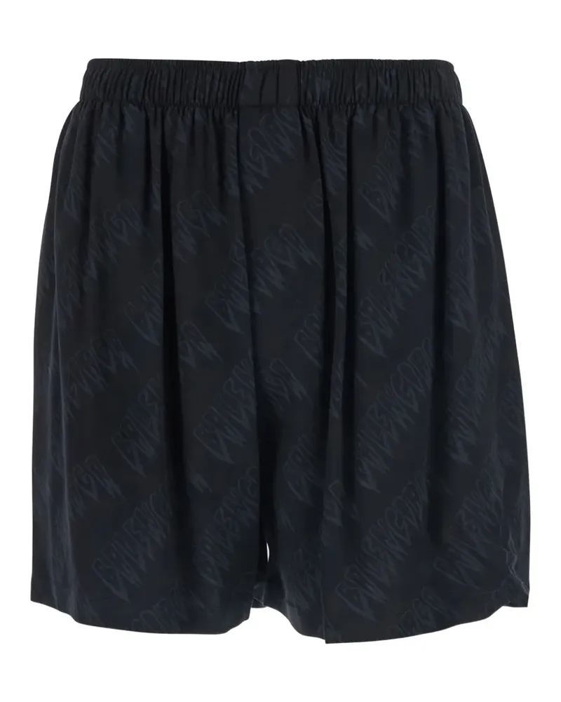 Balenciaga logo-print track shorts - Schwarz Schwarz