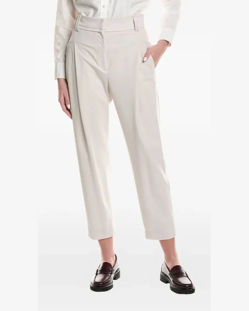 Brunello Cucinelli pleated cropped trousers - Nude Nude