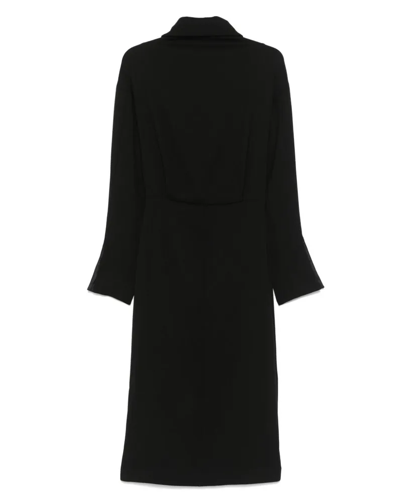 Carven Midikleid mit Stehkragen - Schwarz Schwarz