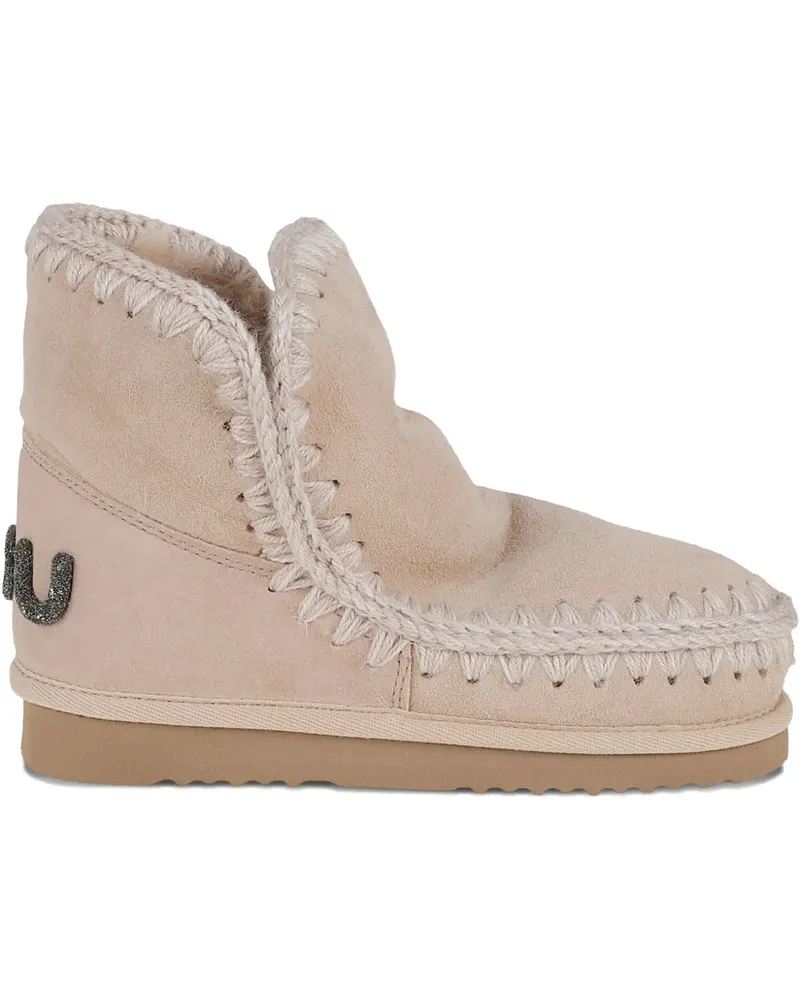Mou Sheepskin Stitching Boot - Nude Nude