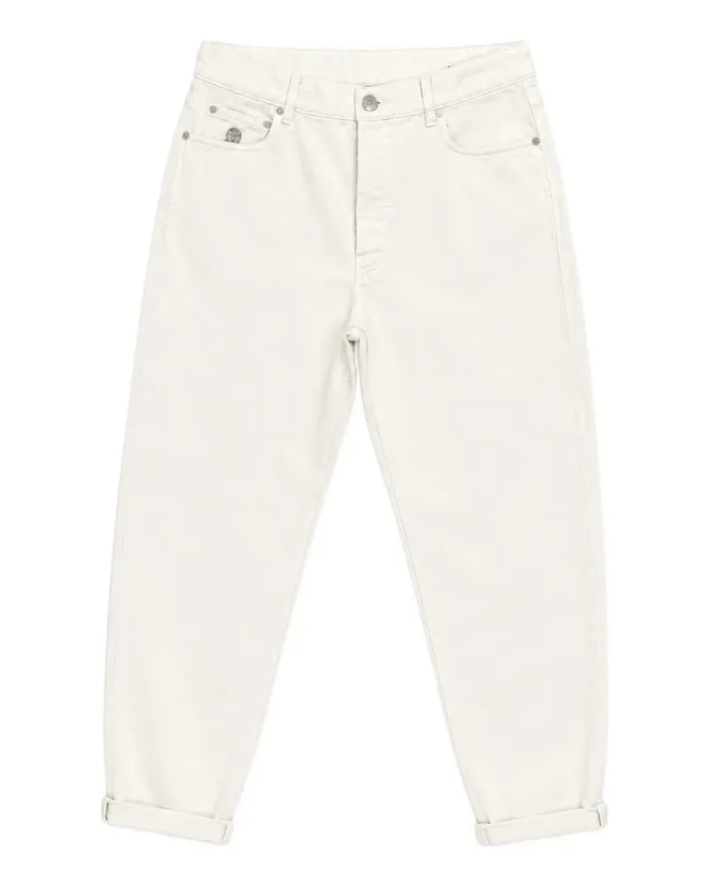 Brunello Cucinelli logo-patch jeans - Weiß Weiß