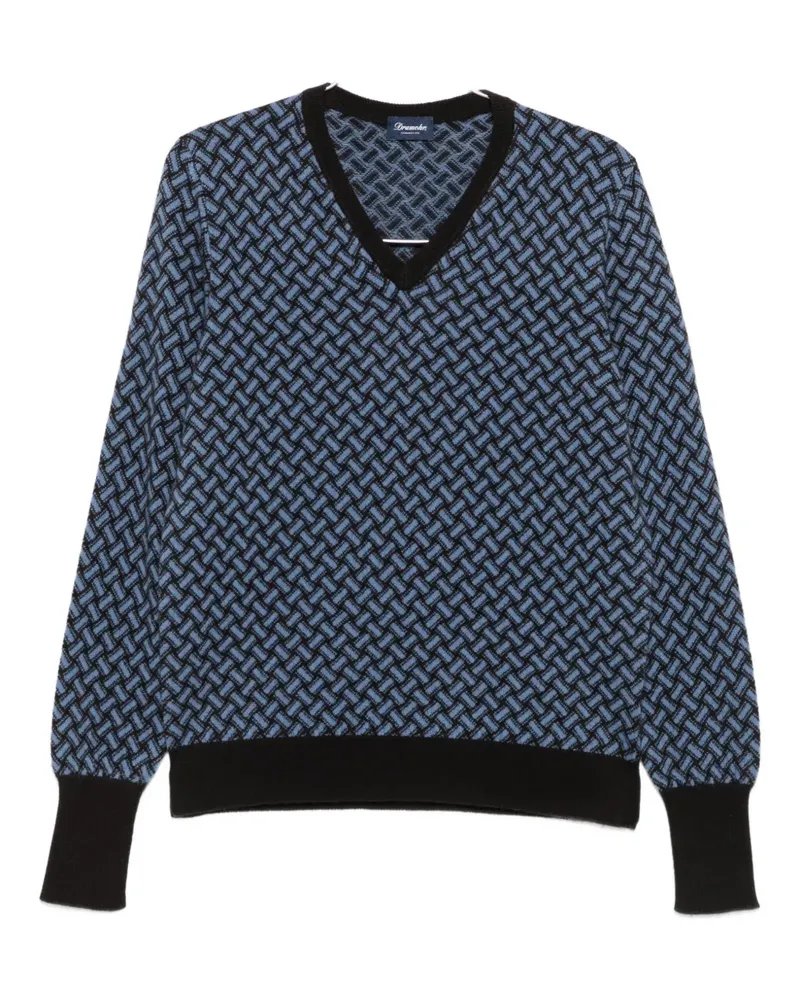 Drumohr  Pullover mit geometrischem Muster - Blau Blau
