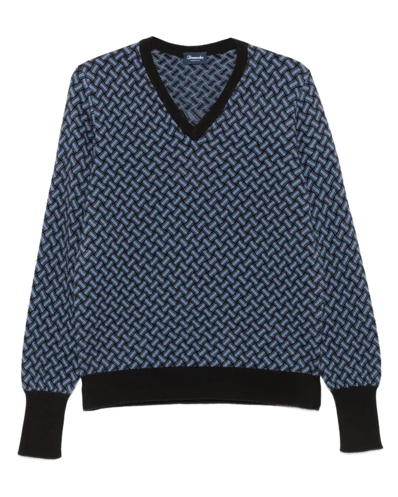 Drumohr  Pullover mit geometrischem Muster - Blau Blau
