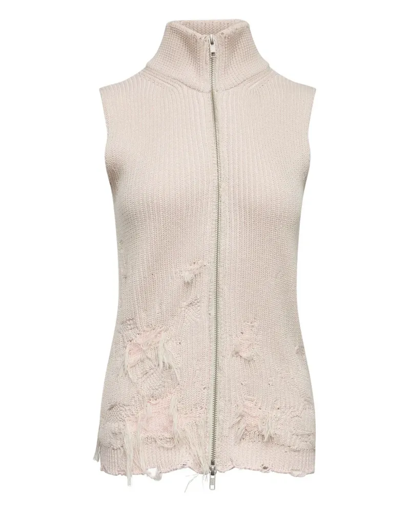 Maison Margiela Strickweste im Distressed-Look - Rosa Rosa