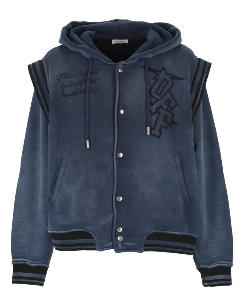 OFF-WHITE Hoodie mit Logo-Stickerei - Blau Blau