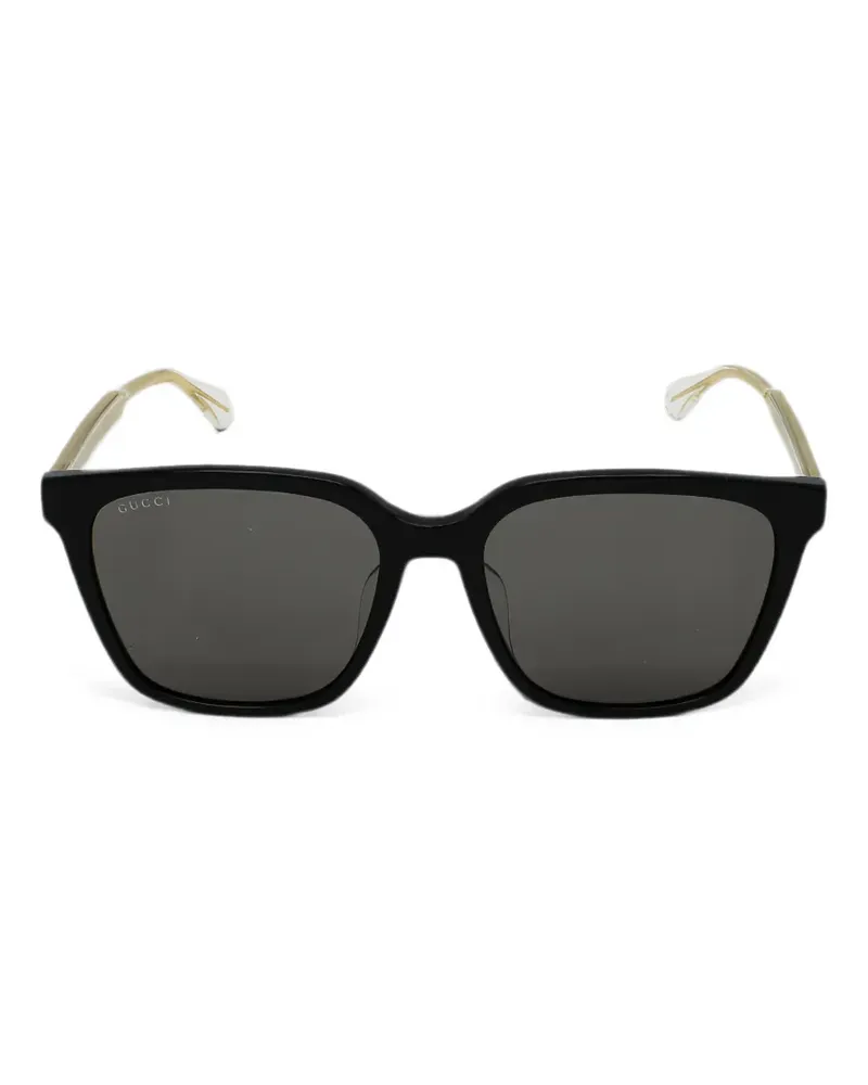 Gucci Sonnenbrille mit eckigem Gestell - Schwarz Schwarz