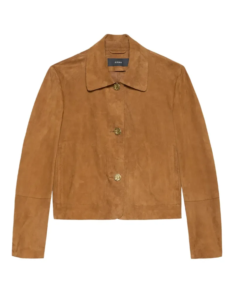 Arma buttoned leather jacket - Braun Braun