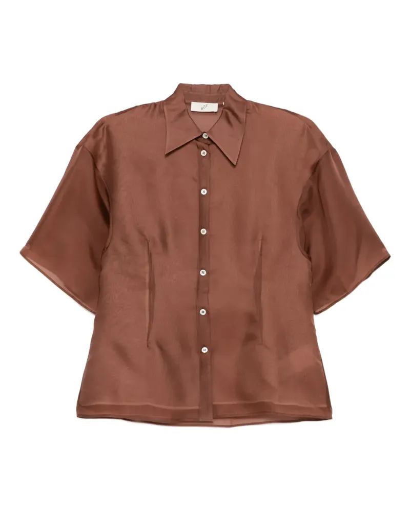 BITE Studios Kurzärmeliges Verse Hemd - Braun Braun