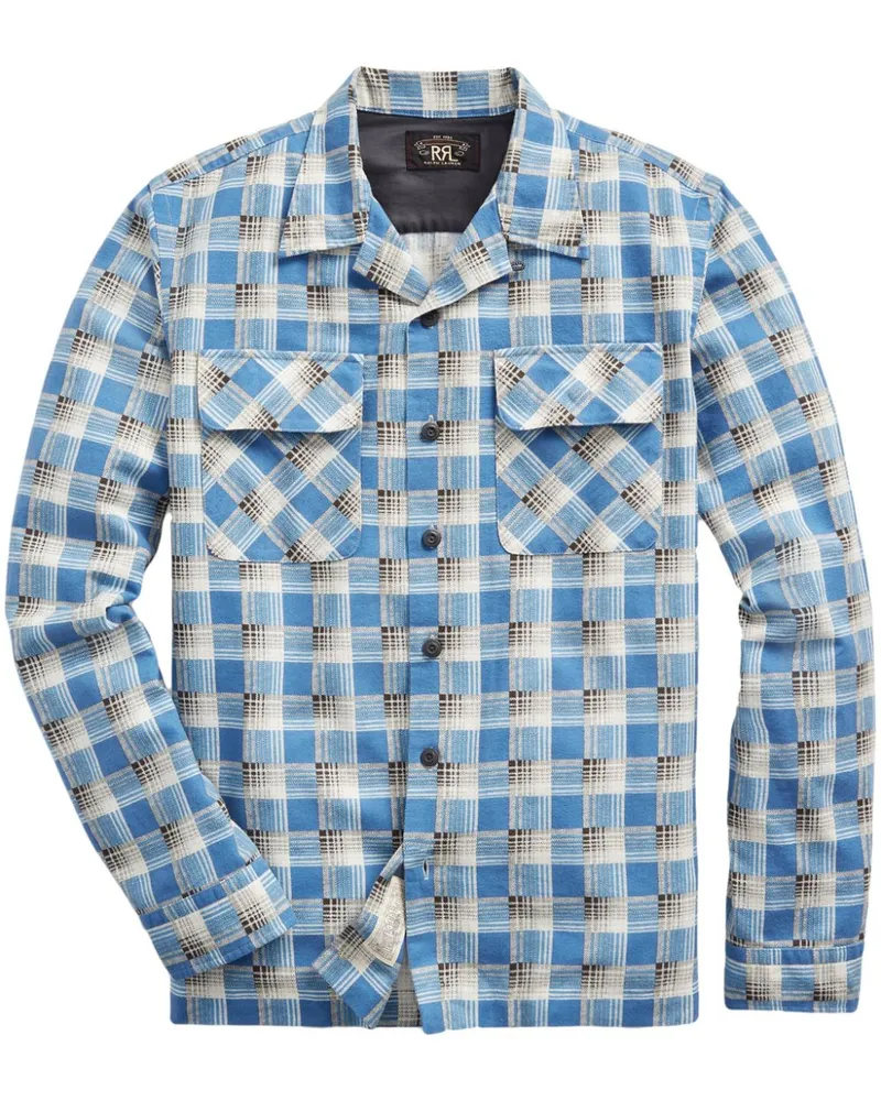 Ralph Lauren Kariertes Hemd aus Baumwoll-Chamoise - Blau Blau