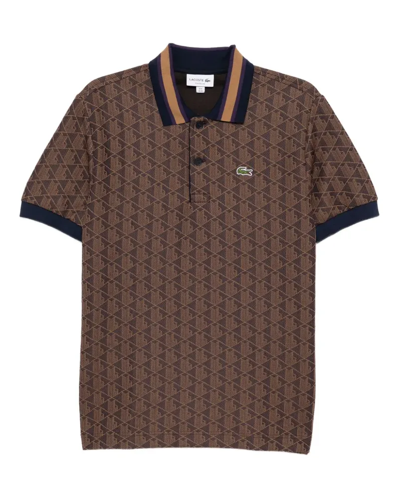 Lacoste Poloshirt aus Monogramm-Jacquard - Braun Braun