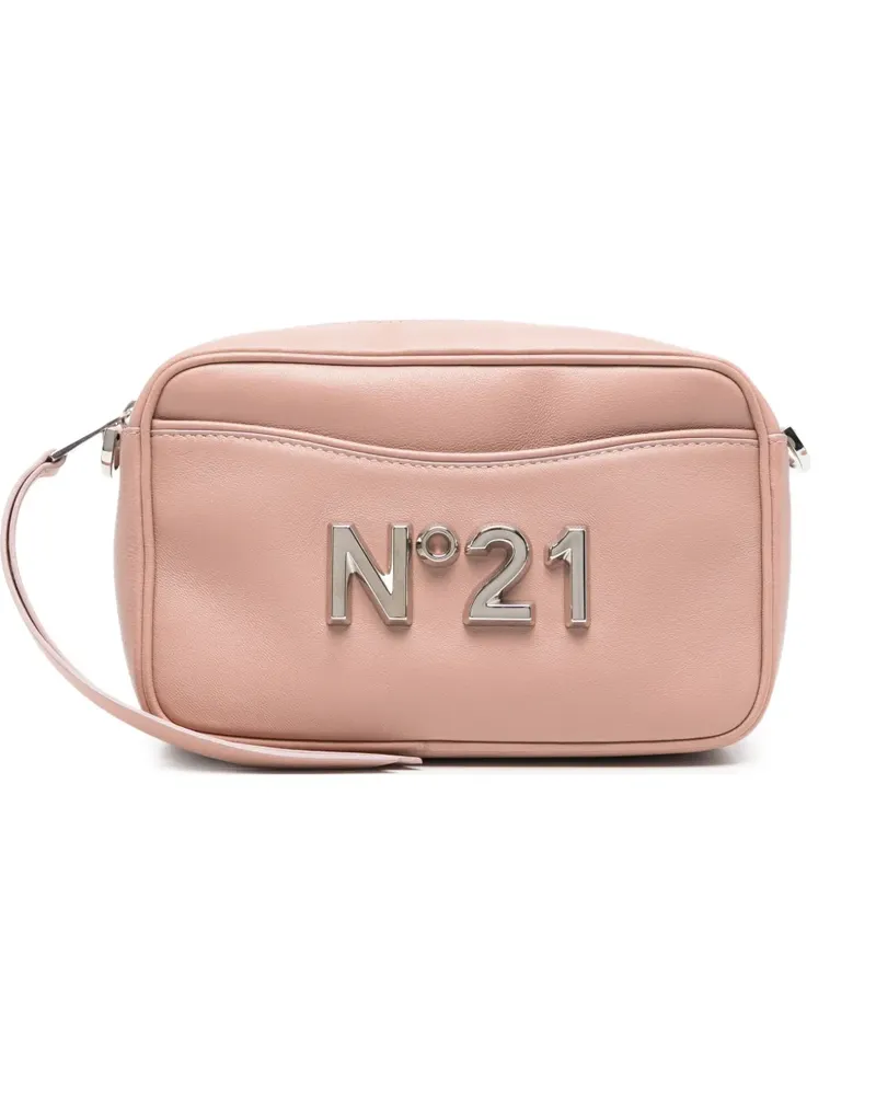 N° 21 logo-plaque cross body bag - Rosa Rosa