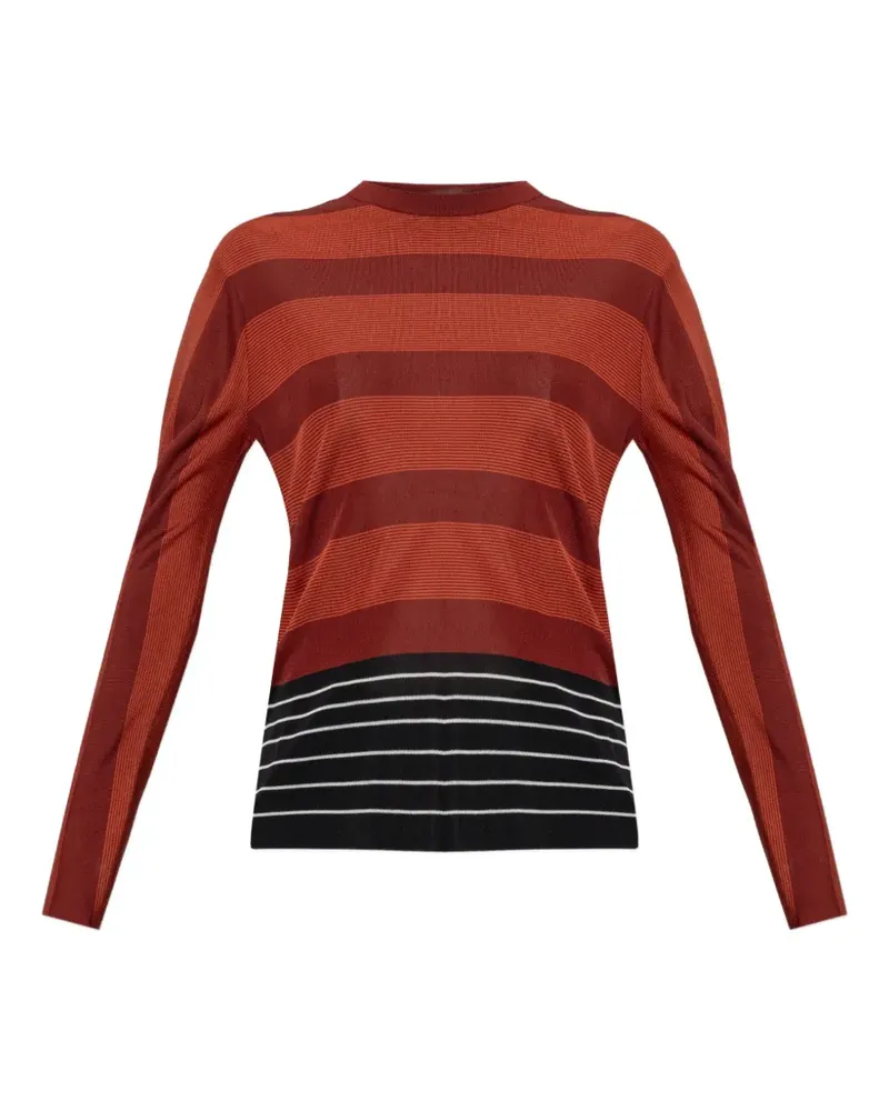 Ferragamo striped long-sleeve sweater - Orange Orange