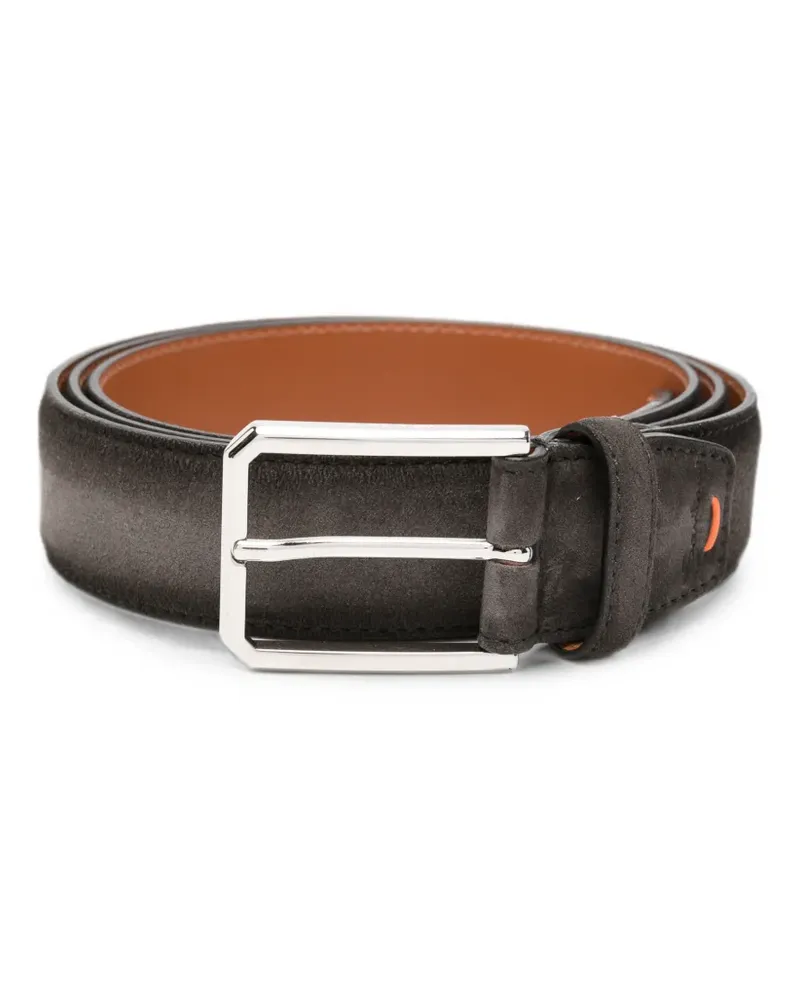 Santoni suede buckle-fastening belt - Grau Grau