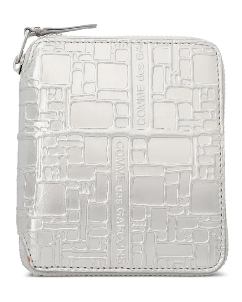 Comme des Garçons Embossed Logo' Portemonnaie - Grau Grau