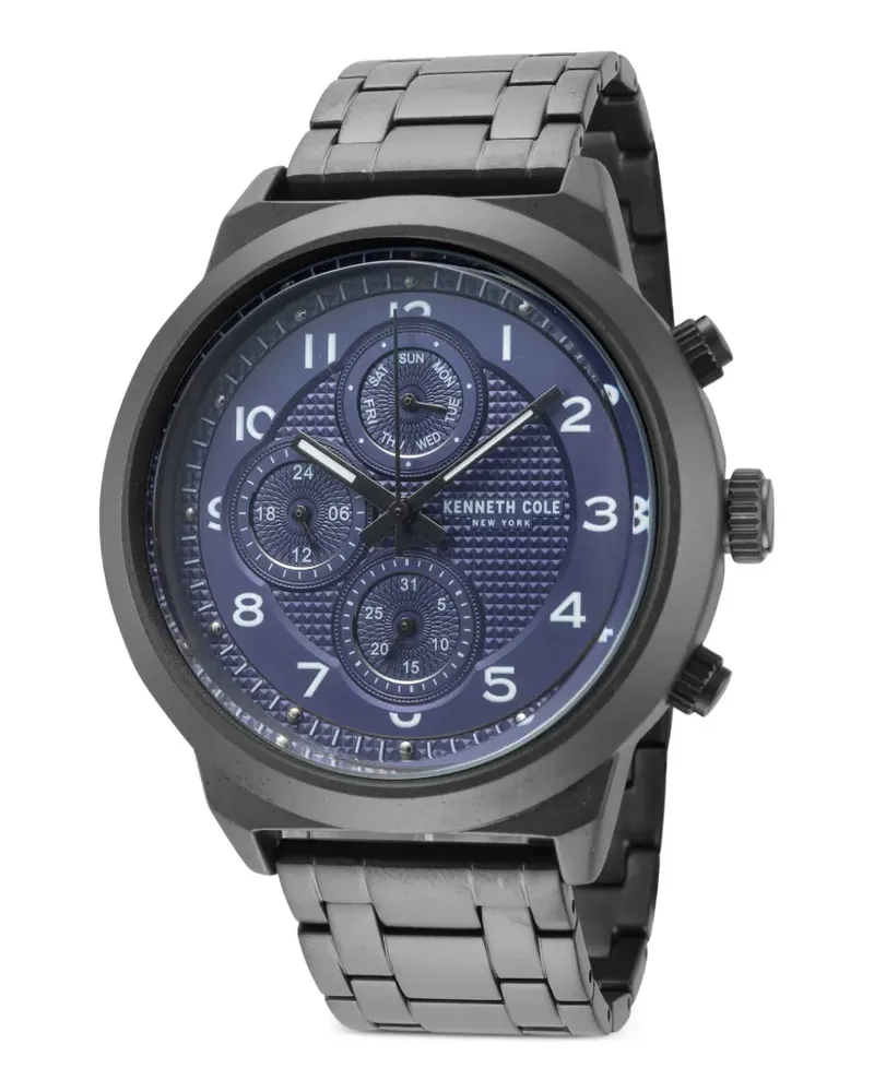 Kenneth Cole Runde Armbanduhr 47mm - Blau Blau