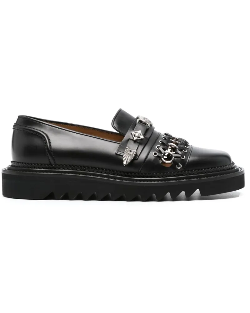 Toga Loafer mit Nieten - Schwarz Schwarz
