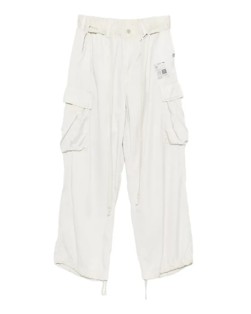 MIHARAYASUHIRO satin-finish drawstring cargo pants - Nude Nude
