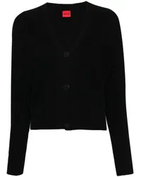 HUGO BOSS Gerippter Cardigan Schwarz