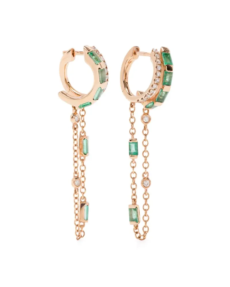 SHAY 18kt Gelbgoldcreolen mit Fransen und Diamanten Gold