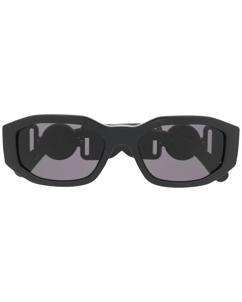 Versace Sonnenbrille mit eckigem Gestell - Schwarz Schwarz