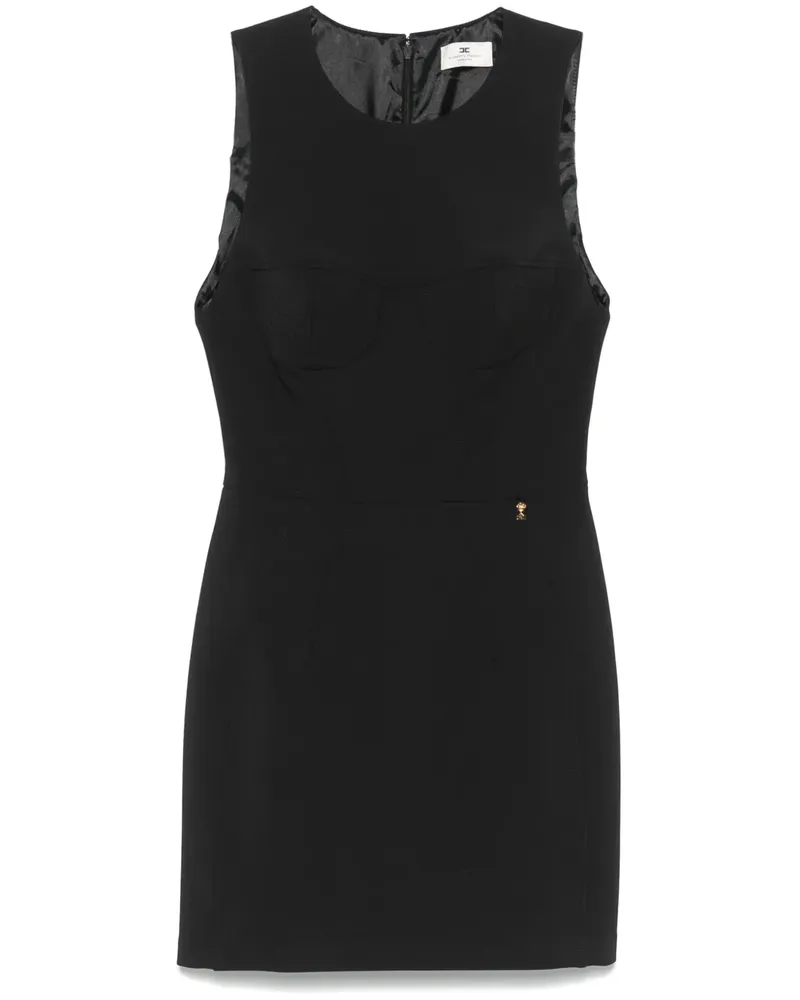 Elisabetta Franchi Minikleid mit Blumenanhänger - Schwarz Schwarz