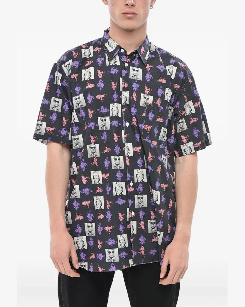 Comme des Garçons Hemd mit Andy-Warhol-Print - Schwarz Schwarz