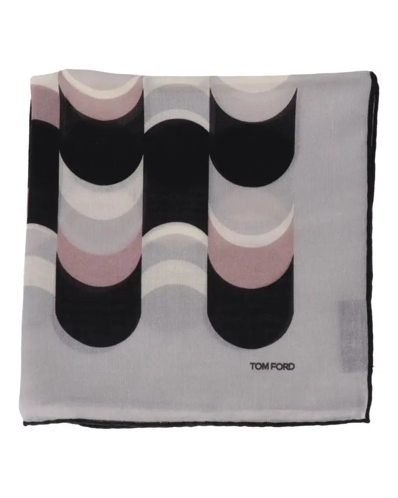 Tom Ford geometric-print pocket square - Grau Grau