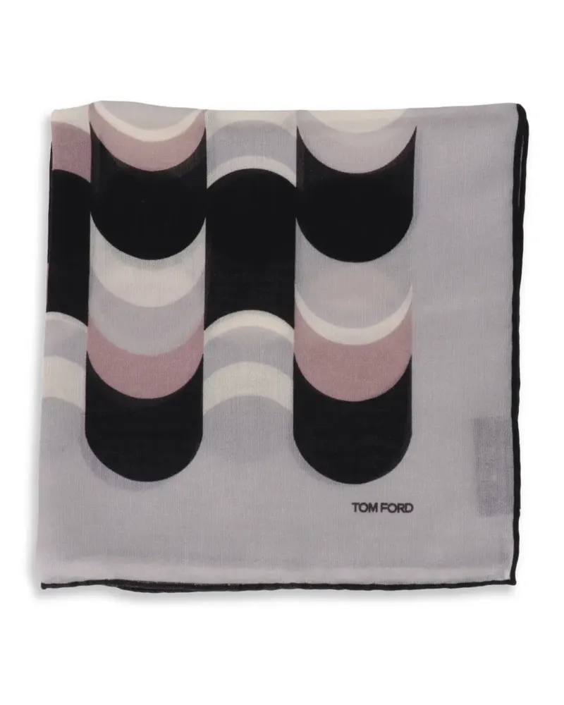 Tom Ford geometric-print pocket square - Grau Grau