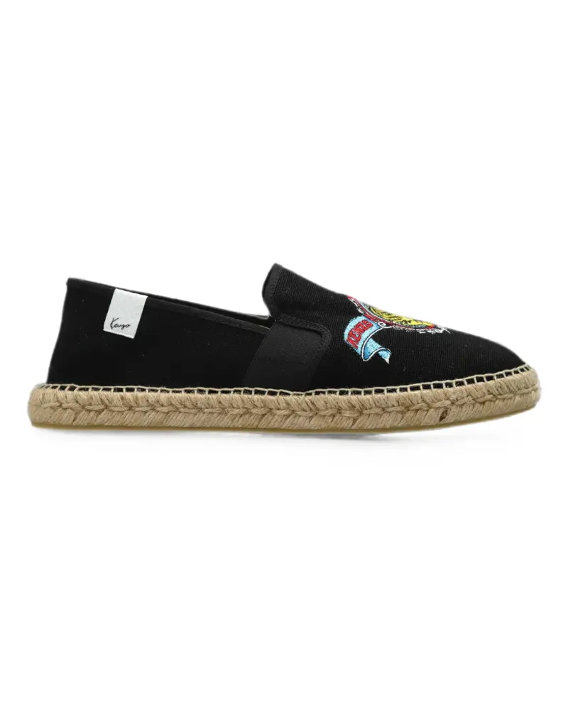 Kenzo tiger-embroidered espadrilles - Schwarz Schwarz