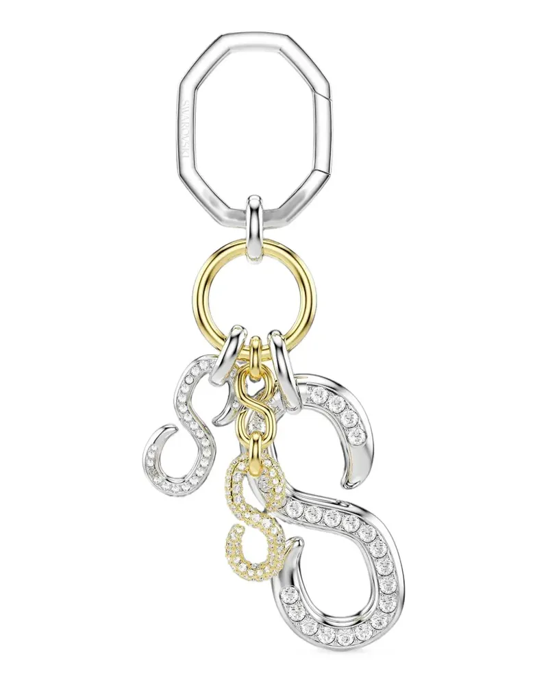 Swarovski Dextera crystal-embellished 'S' charm keyring - Silber Silber