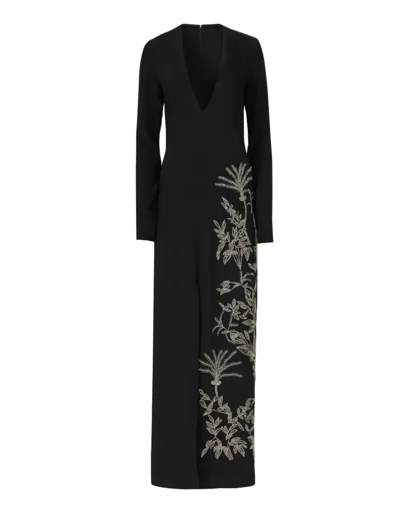 COSTARELLOS Vita Abendkleid mit Perlenapplikation - Schwarz Schwarz