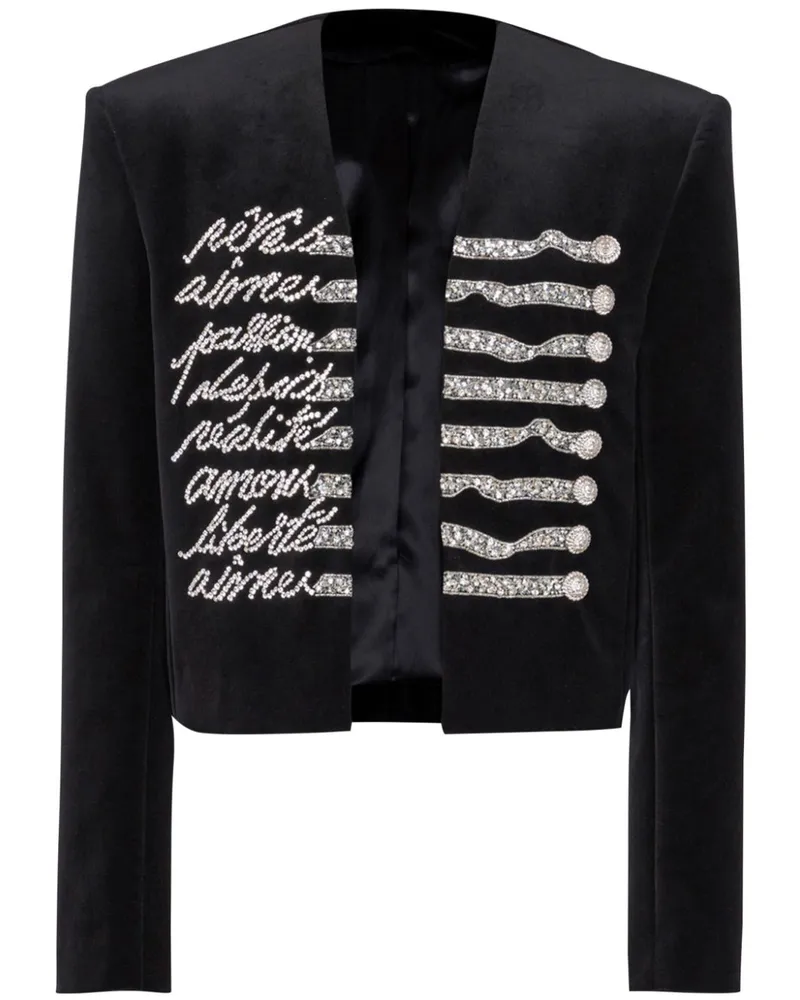 Balmain Spencer Sakko in Samtoptik - Schwarz Schwarz