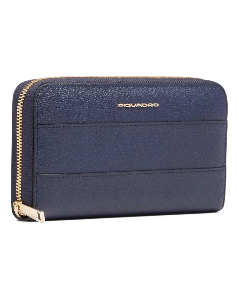 Piquadro zip-around leather wallet - Blau Blau
