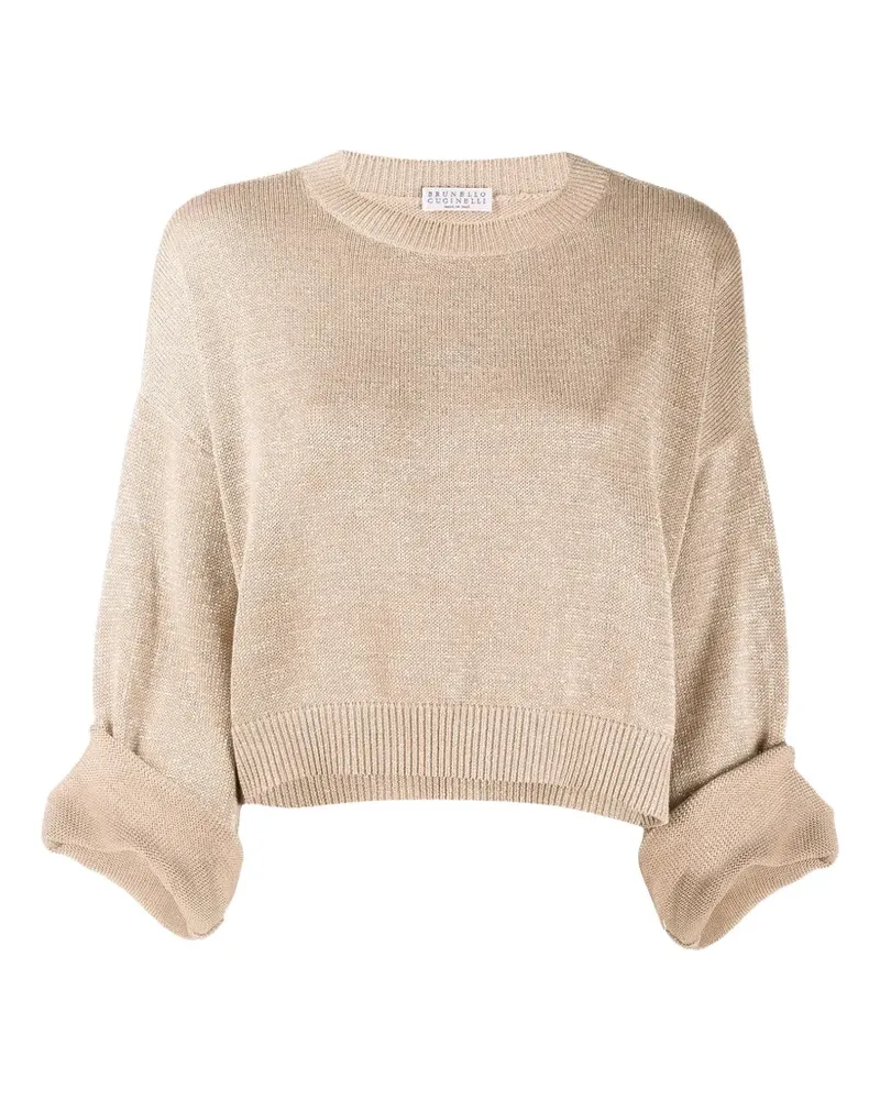 Brunello Cucinelli fine-knit drop-shoulder knitwear - Nude Nude