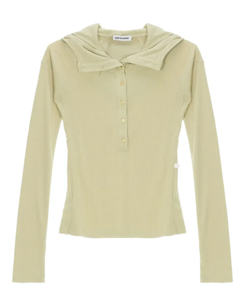 LOW CLASSIC Geknöpfter Hoodie - Grün Grün