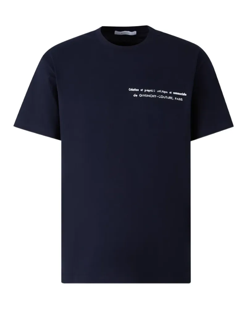 Givenchy logo-print cotton T-shirt - Blau Blau