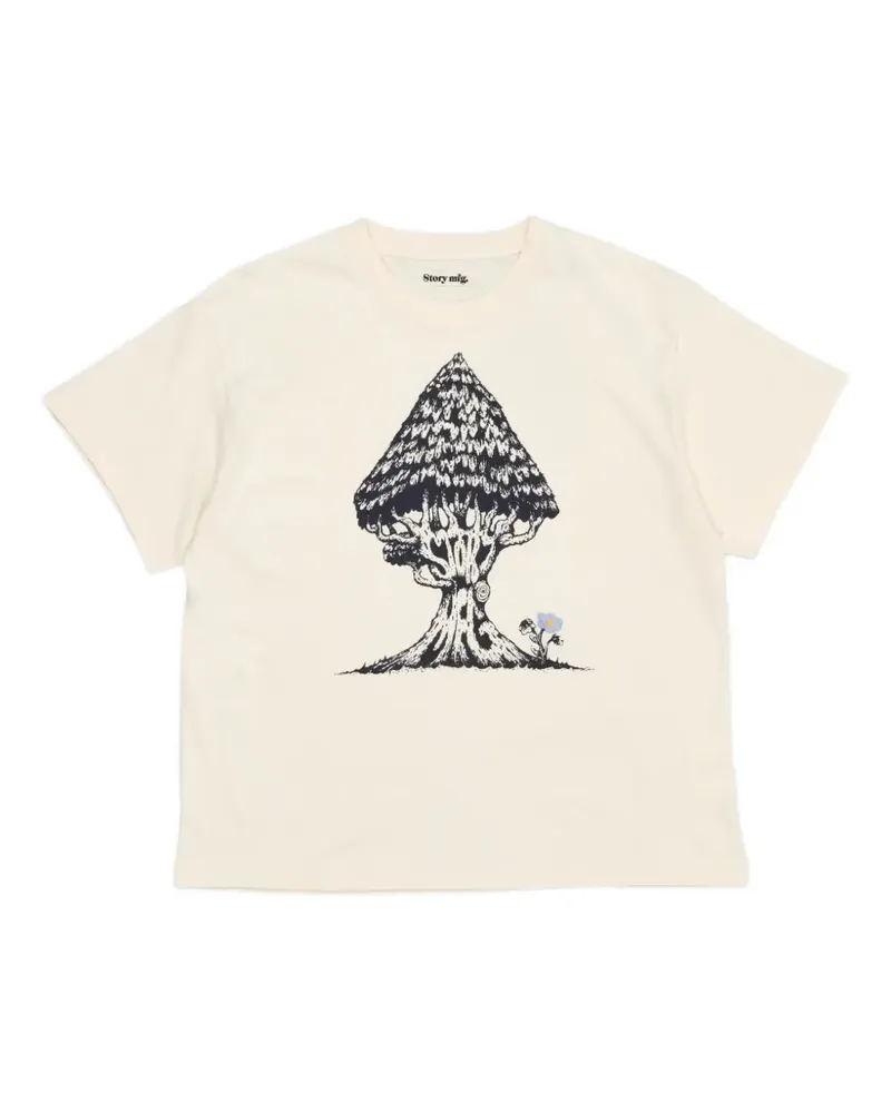STORY mfg. T-Shirt mit Grateful-Print - Nude Nude