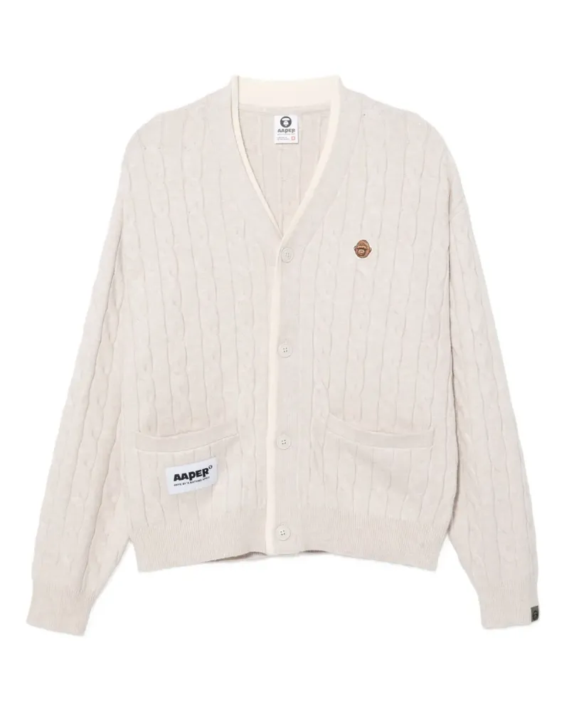 BAPE Cardigan mit Logo-Stickerei - Nude Nude
