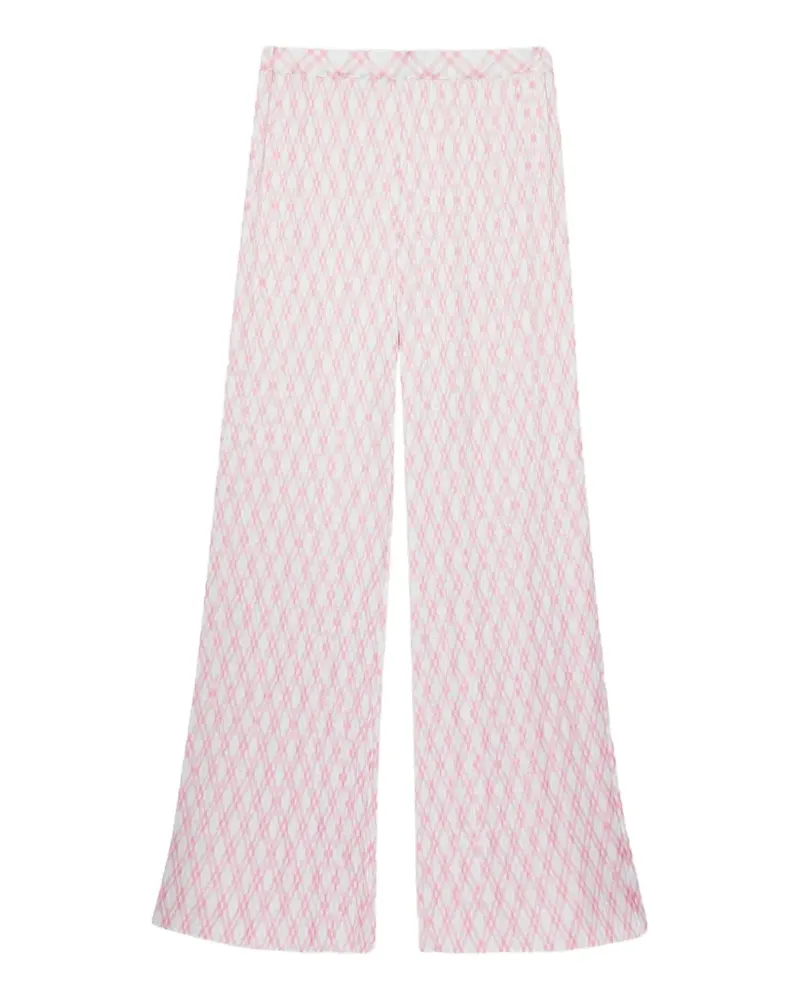 MSGM pleated checked trousers - Weiß Weiß