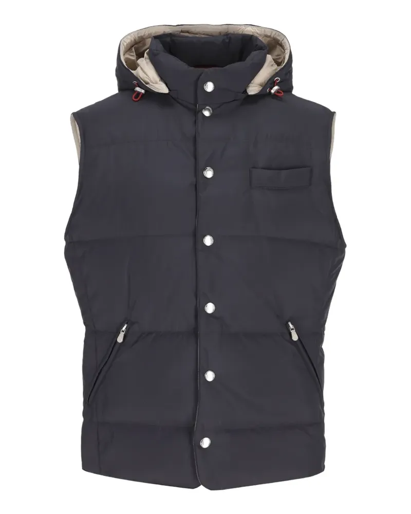 Brunello Cucinelli hooded padded gilet - Blau Blau