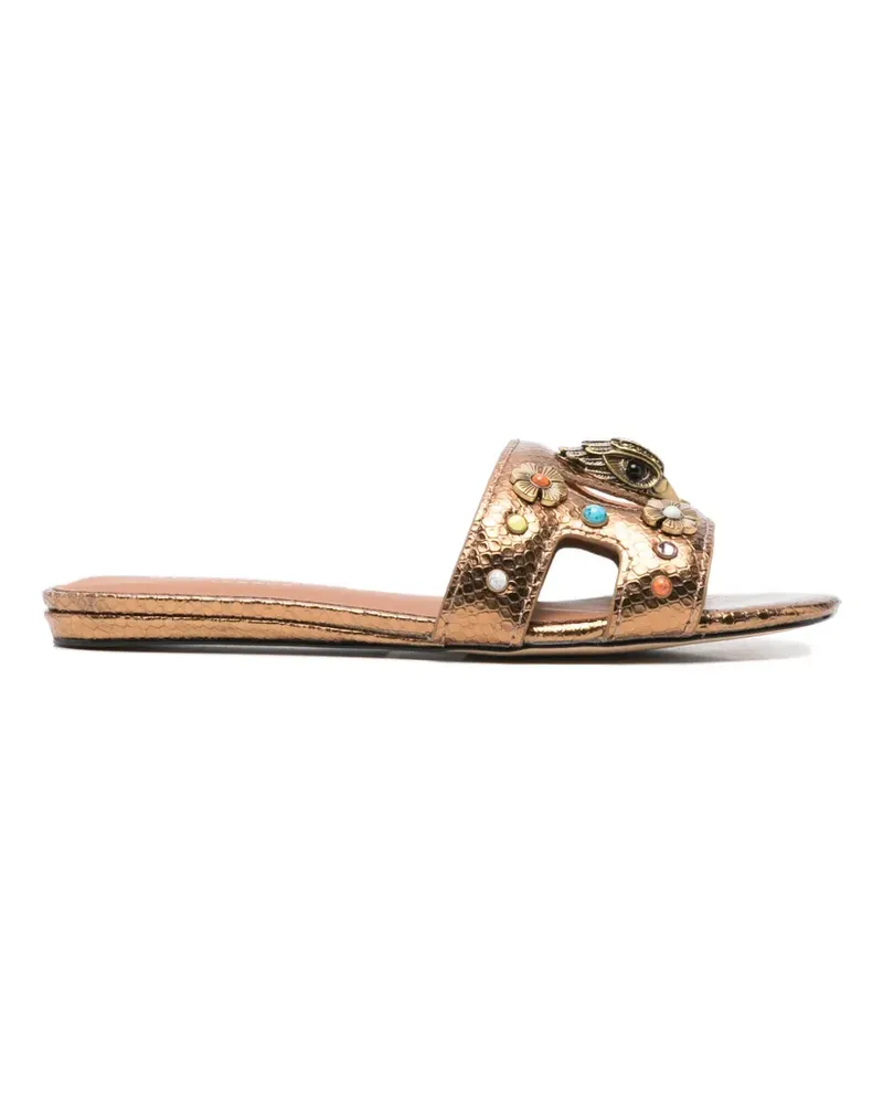 Kurt Geiger Eagle-head floral-appliqué sandals - Braun Braun