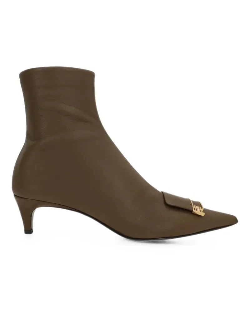 Sergio Rossi Evolv buckle-detail calf leather ankle boots - Braun Braun
