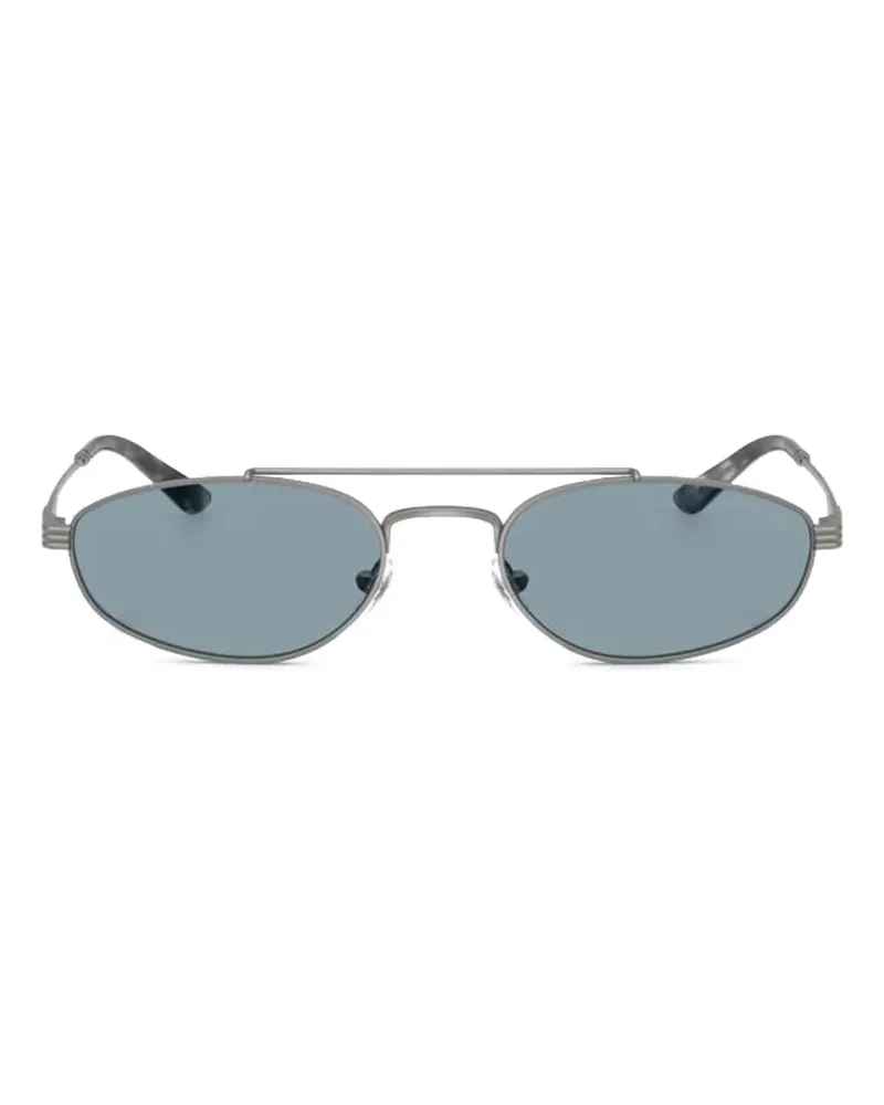 Emporio Armani Sonnenbrille mit ovalem Gestell - Silber Silber