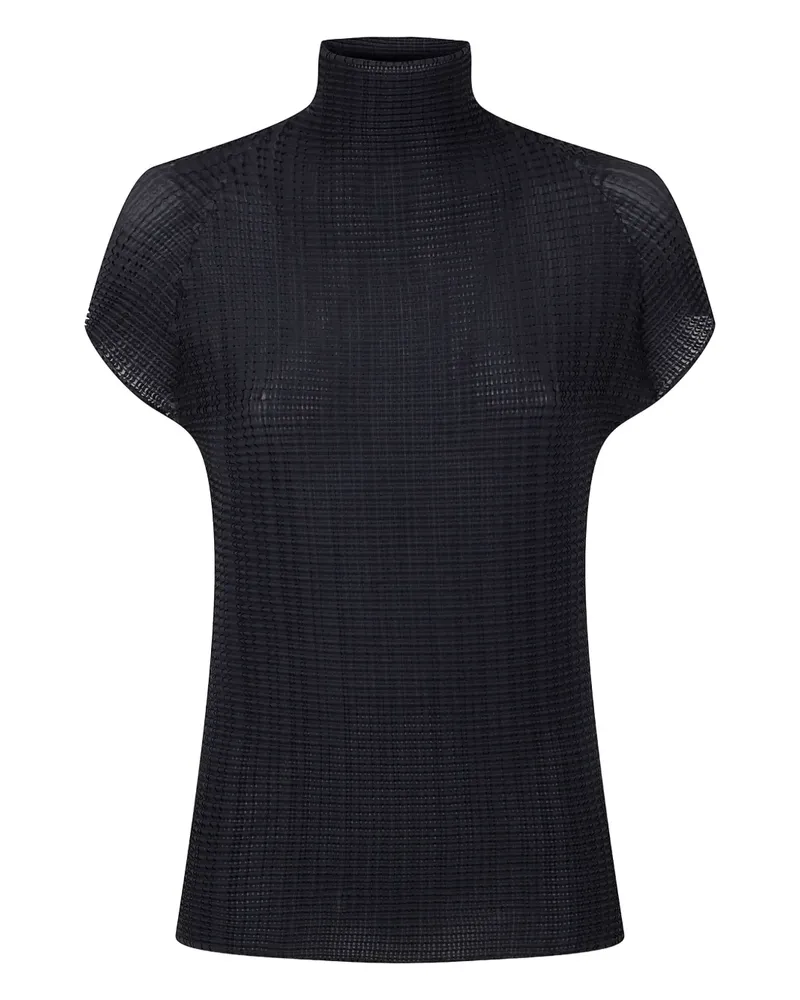 Issey Miyake Plissiertes T-Shirt - Schwarz Schwarz
