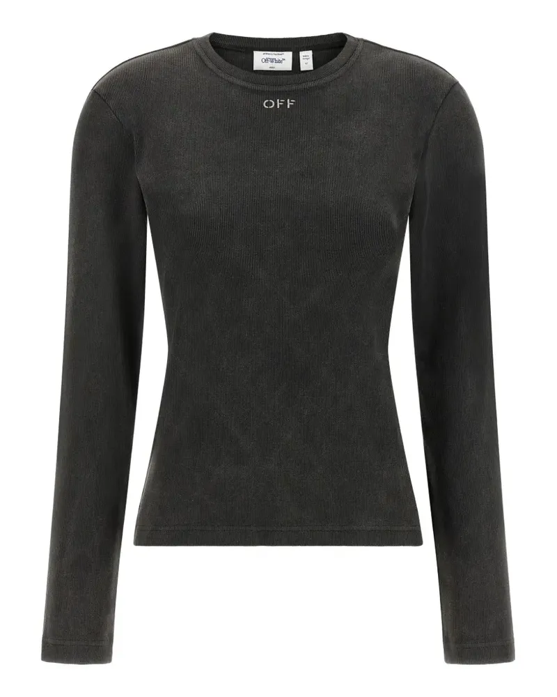 OFF-WHITE Geripptes Off Stamp T-Shirt - Schwarz Schwarz