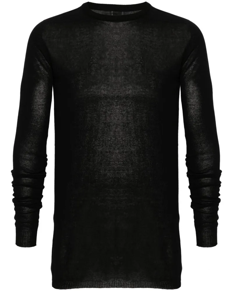 Rick Owens Gestrickter Biker Level Pullover Schwarz