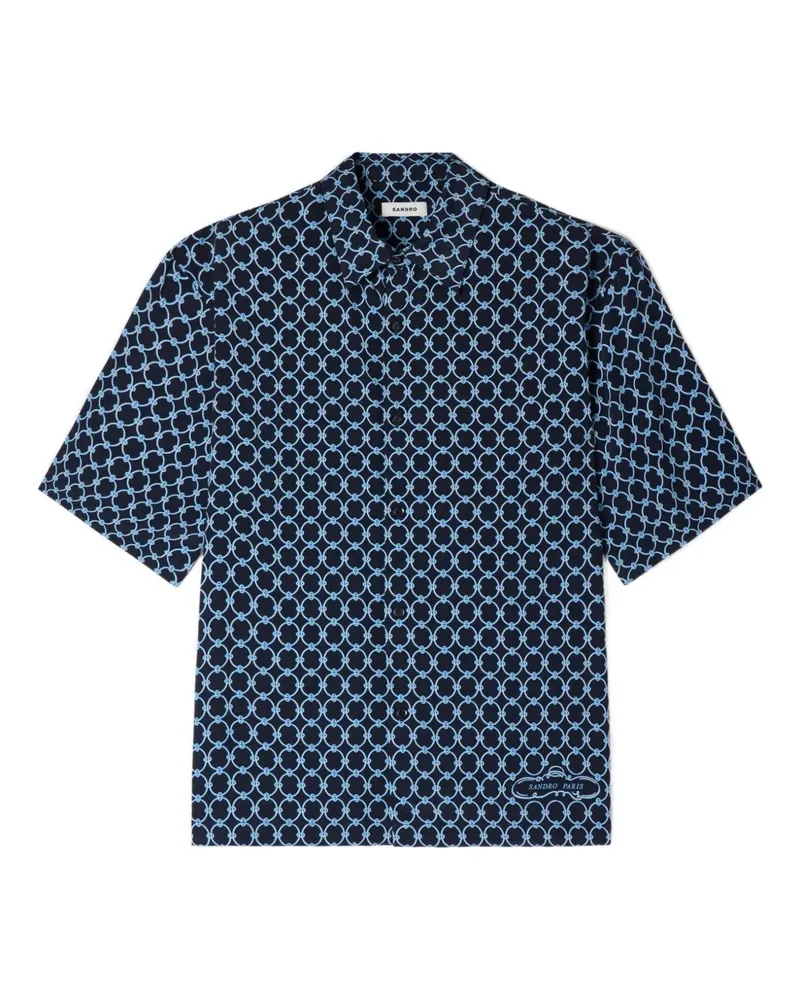 Sandro Geometrisch gemustertes Hemd - Blau Blau