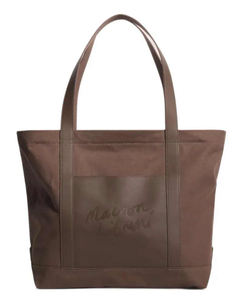 Kitsuné Shopper mit Logo-Prägung - Braun Braun