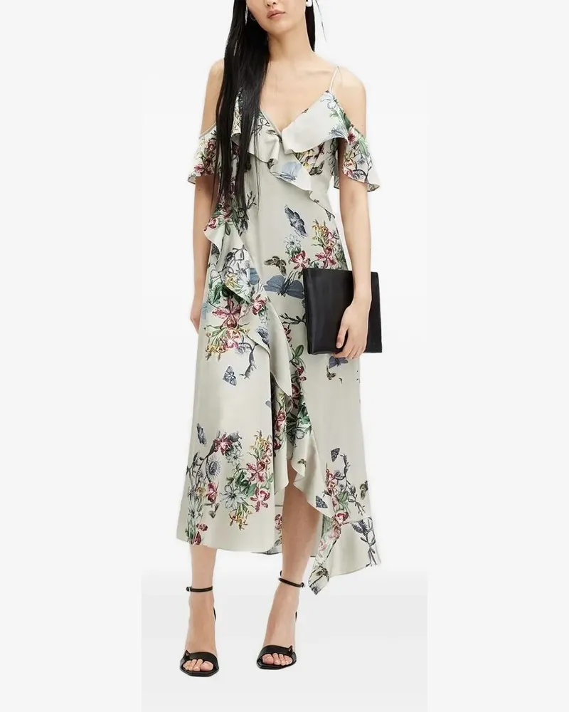 AllSaints Minikleid mit Blumen-Print - Nude Nude